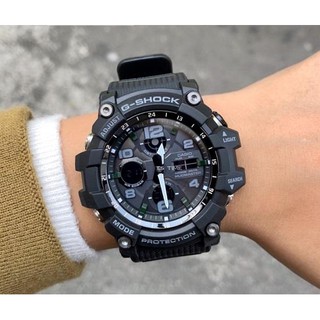 【金台鐘錶】CASIO卡西歐G-SHOCK (太陽能) 雙顯 鬧鈴 防泥抗塵 (黑) GSG-100-1A