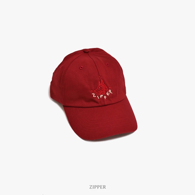 【-ZIPPER-】"現貨"ZIPPER LOGO CAP 老帽 酒紅色