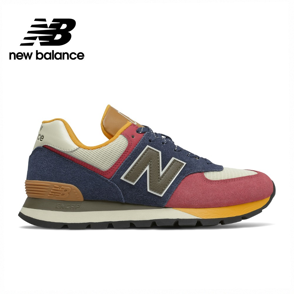 【New Balance】 NB 復古運動鞋_中性_藍粉黃_ML574DNY-D楦 574