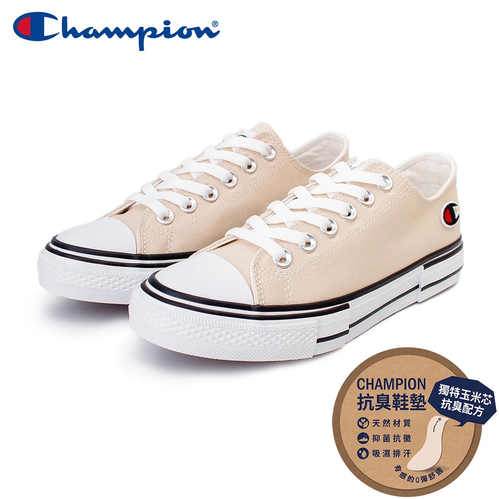 【Champion】男/女 帆布鞋 休閒鞋 結構鞋 DOUBLE LAYER-米(USLS-2003-77)
