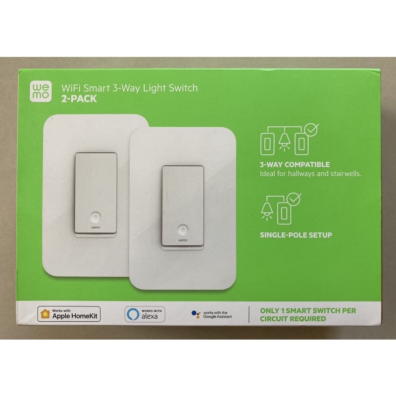 WeMo Smart Light 3way Switch智能開關三迴路 雙開單切Apple HomeKit Google