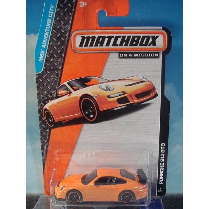 MATCHBOX 小汽車 金屬橘 PORSCHE 911 GT3 保時捷跑車(1/60模型車)tomica hotwhe