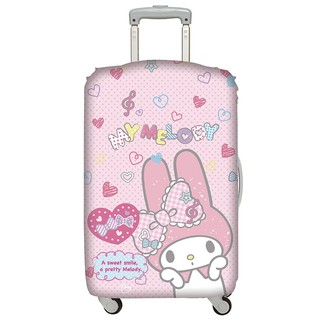 LOQI行李箱外套【三麗鷗美樂蒂 粉紅】行李箱保護套、防刮、高彈力