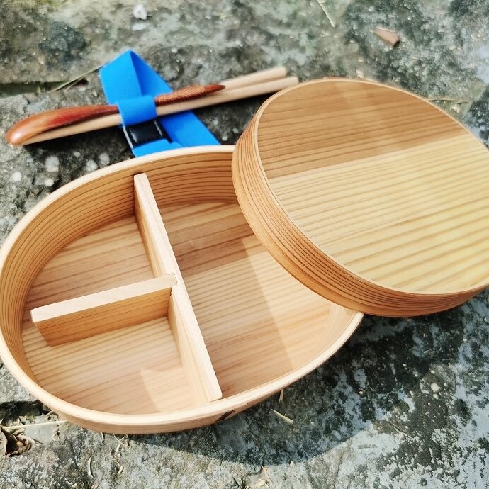 【108101753】一木一匠雙層日式便當盒學生分格午餐木質飯盒