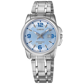 CASIO / 卡西歐 簡約優雅 數字刻度 日期 不鏽鋼手錶 藍色 / LTP-1314D-2A / 31mm