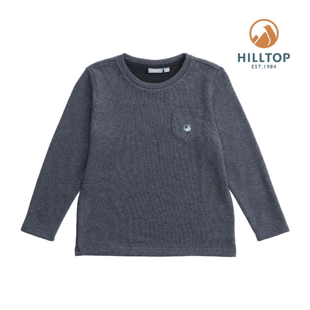 【Hilltop山頂鳥】童款混羊毛刷毛保暖上衣 H51C91-灰
