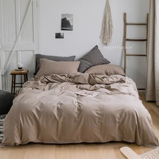 生活空間 水洗棉 素色咖啡色床包組 單人/雙人/雙人加大 枕套/被套/床包