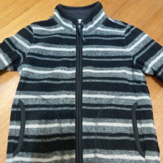 Uniqlo黑條紋絨布外套，110CM