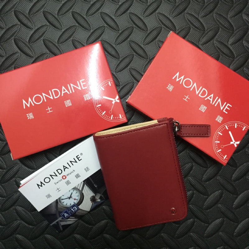 🌹瑞士國鐵限量精品牛皮卡片零錢包紅色款折價卷MONDAINE 免運7-11聯名🌹