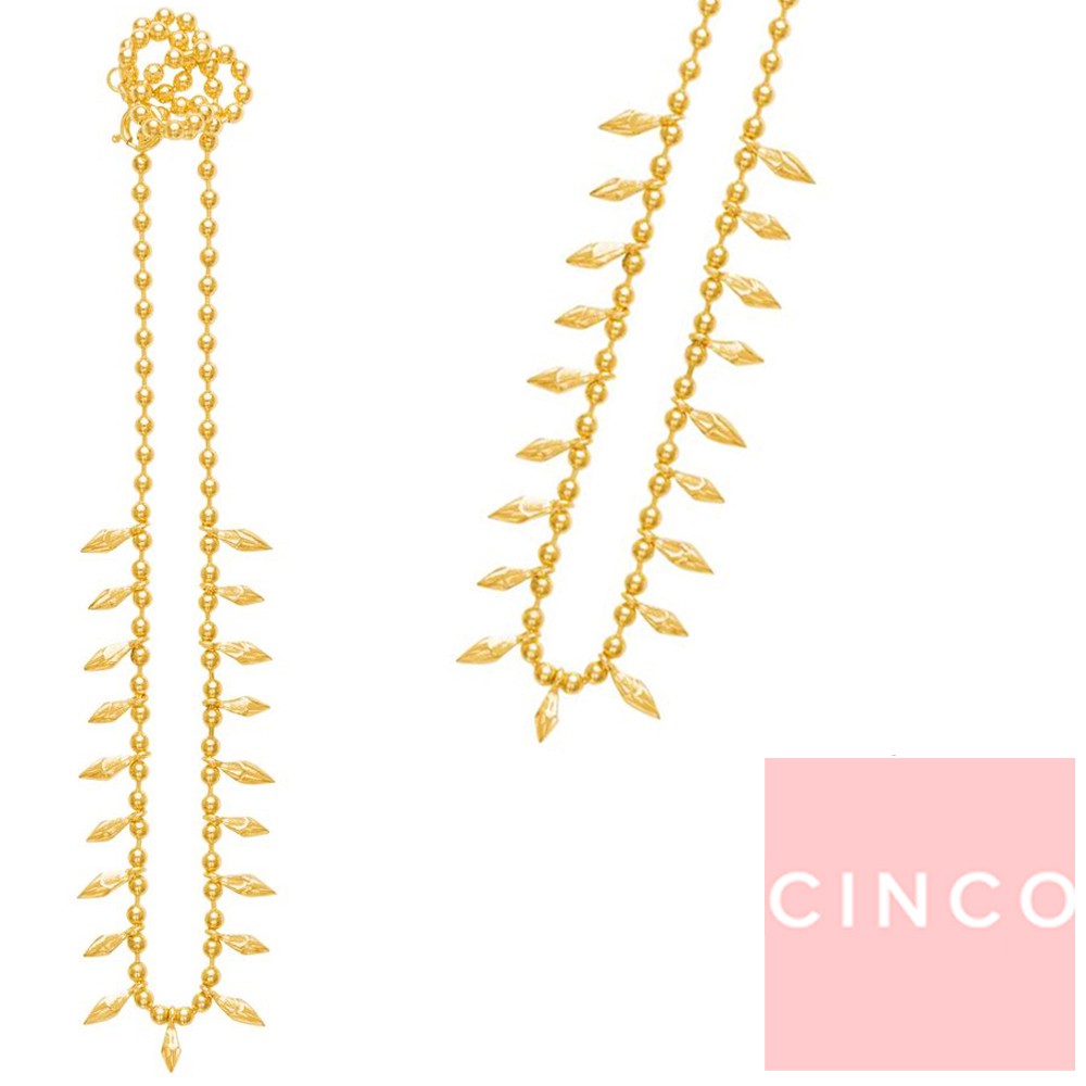 CINCO 葡萄牙精品 Olive necklace 925純銀鑲24K金橄欖子項鍊