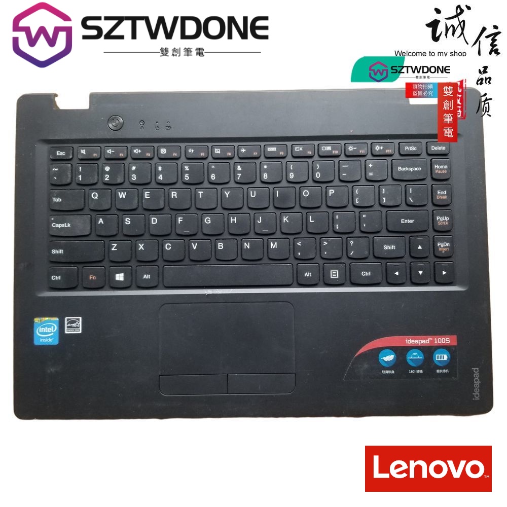 適用於聯想 IdeaPad 100S-14ISK 100S-14IBR C殼 掌托帶觸摸板鍵盤帶觸摸板鍵盤拆機8--9新