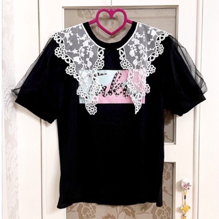 💗精品專櫃韓版L.KEKE進口外貿原單！設計師小香風宮廷款刺繡燒花蕾絲/縷空亮鑽荷葉領重工藝黑色/修身時髦純棉長版上衣!