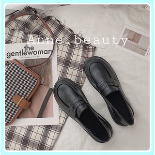 【小皮鞋 學生鞋】［Anne.beauty] ☆現貨+預購☆防潑水 英倫風 牛津鞋 復古厚底小皮鞋 懶人鞋 踩腳鞋小皮鞋