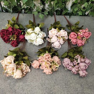 🌹情人節禮物🌹超美玫瑰花束🌸11頭波蘭玫瑰蕾 家居攝影婚慶手工花 仿真花假花玫瑰 仿生花 永生花 玫瑰花 新娘捧花