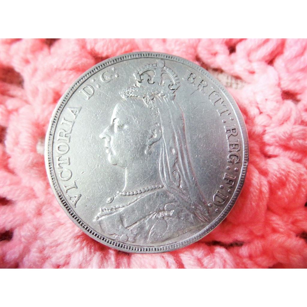 英國1889維多利亞女王 喬治屠龍銀幣