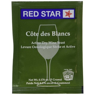 現貨供應!!我最便宜!! 美國原裝 RED STAR Cote desBlancs 白葡萄酒酵母 5公克包