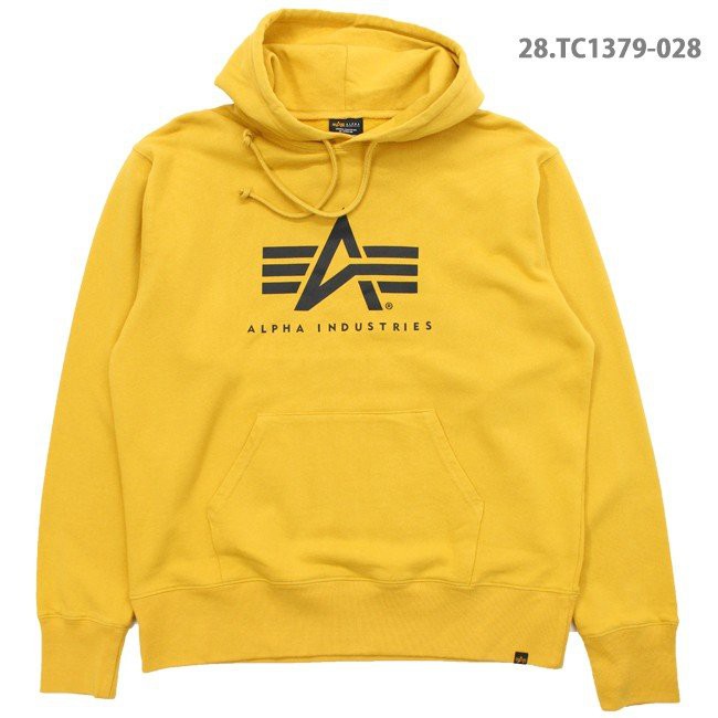 【Brand T】ALPHA INDUSTRIES FLYING A-MARK HOODIE 黃色*LOGO*連帽*帽T