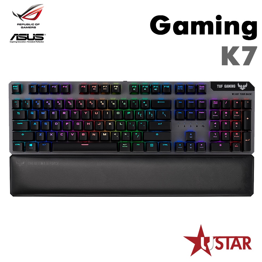 華碩 ASUS TUF GAMING K7 光學機械軸電競鍵盤 宇星科技