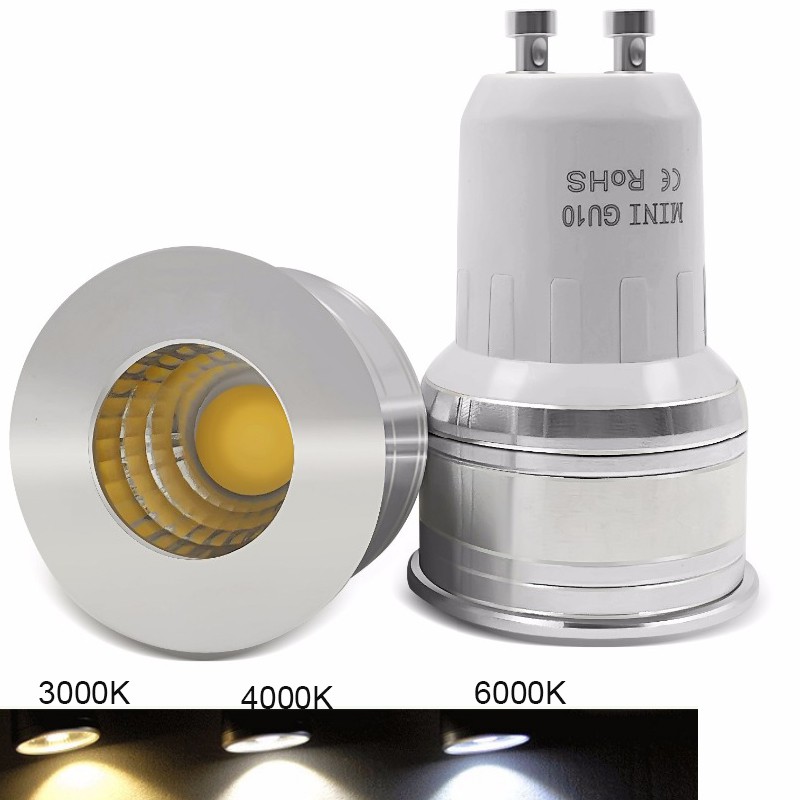 1w 3W LED 燈泡 MR11 12V 35mm 迷你聚光燈燈泡 GU5.3 GU10 COB 燈 220V 110