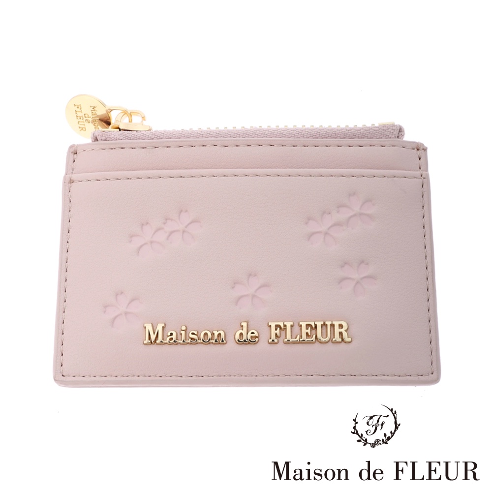 Maison de FLEUR 櫻花季限定立體壓紋票卡夾(8A21FTJ1300)