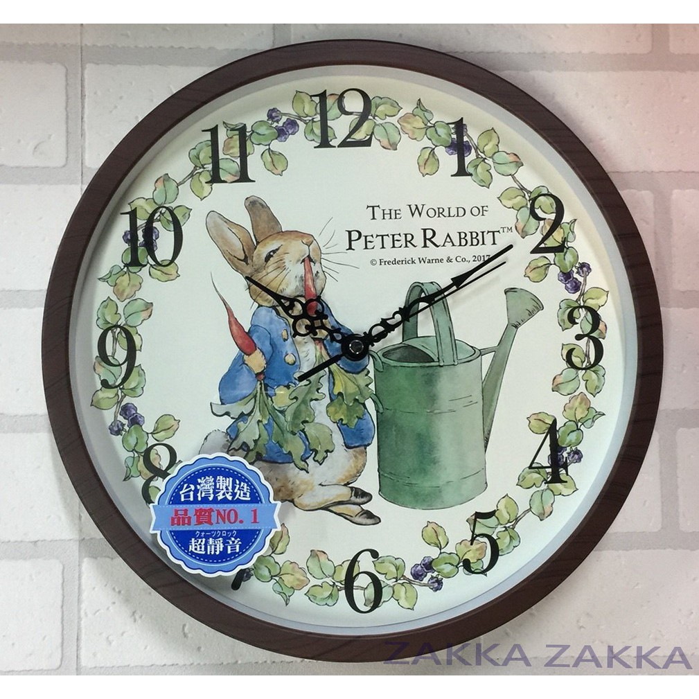 (永美小舖) 比得兔吃蘿蔔時鐘 彼得兔時鐘 掛鐘 壁鐘 靜音 Peter Rabbit 居家民宿