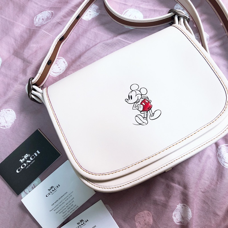 (預定）Coach x Disney 白色馬鞍包