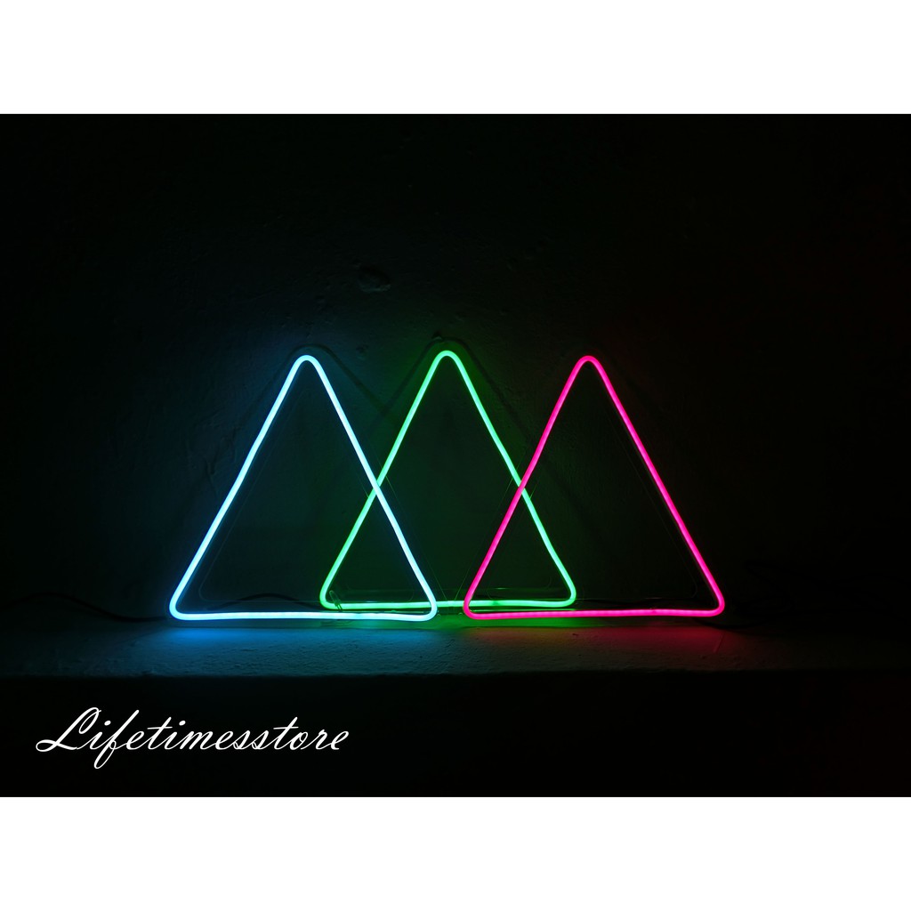 時光生活霓虹簍空幾何燈 三角形 圓形 佈景拍照道具禮物霓虹訂製特價SALE800元