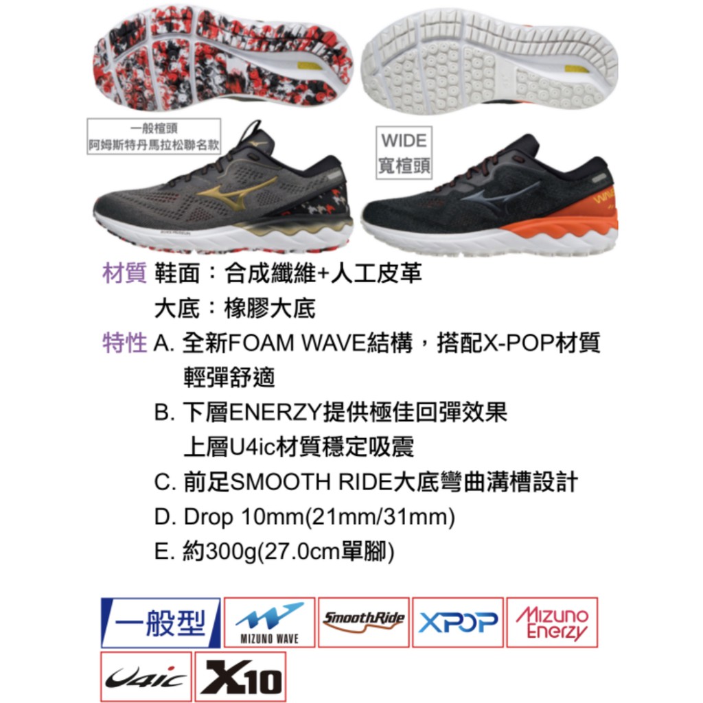 免運費 MIZUNO 男款 慢跑鞋 WAVE SKYRISE 2 J1GC216297 J1GC212389 26-31