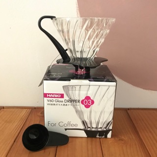 HARIO V60黑色03玻璃咖啡濾杯 1-6杯用 VDG-03B