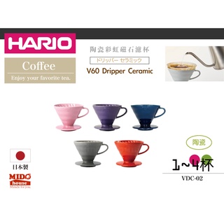 日本HARIO VDC-01/02 V60彩虹磁石咖啡濾杯