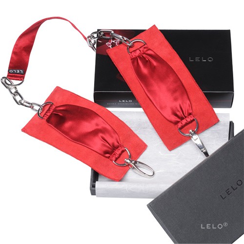 💕甜心💕瑞典LELO絲綢系列SUTRA CHAINLINK CUFFS絲綢手銬紅綑綁束縛精品情趣用品SM