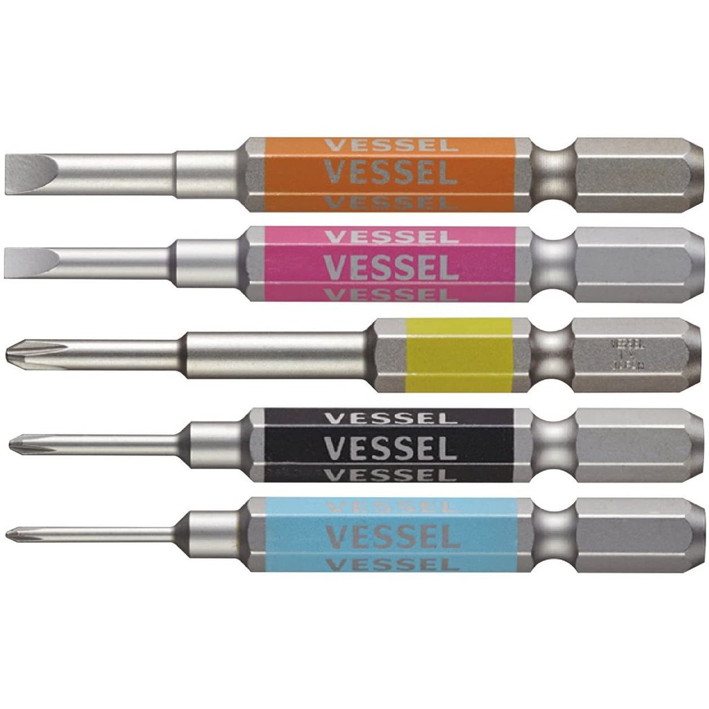 工具小妹 全新日本vessel Gs5p 03 長溝單頭彩色起子頭套裝十字一字 蝦皮購物