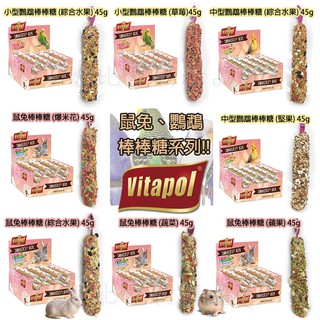 Vitapol 維他寶 棒棒糖 鼠兔、鸚鵡 (綜合水果、爆米花、蔬菜、蘋果、草莓、堅果口味) 單支包 45g 鸚鵡棒棒糖