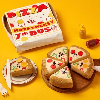 GoGoDy 現貨 韓國🇰🇷7號巴士Pizza 🍕藏食響紙BB發聲披薩寵物玩具