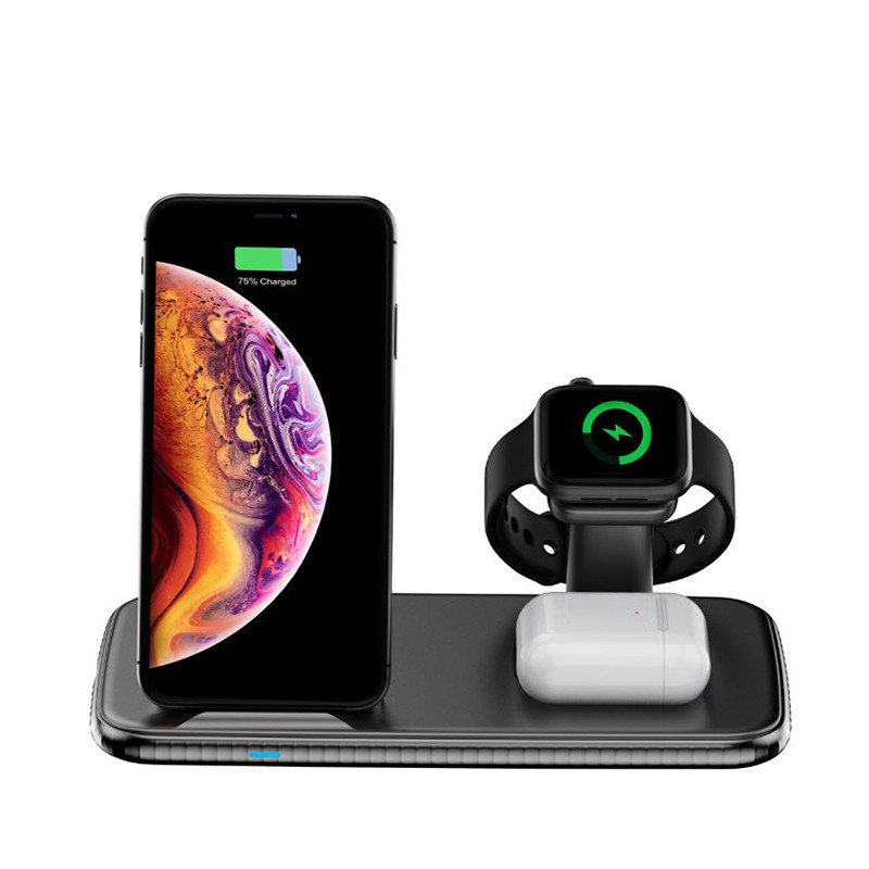 V5無線充電四合一iphone Apple Watch Airpods 一機全通用手機手錶耳機15w快充qi智能充電 蝦皮購物