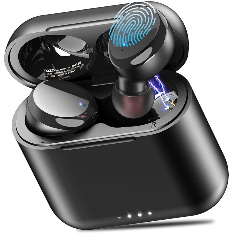 預購 亞馬遜代購🇺🇸TOZO T6 真無線藍芽 觸控/附無線充電盒 IPX8 防水 TWS 立體聲  優質重低音運動耳機