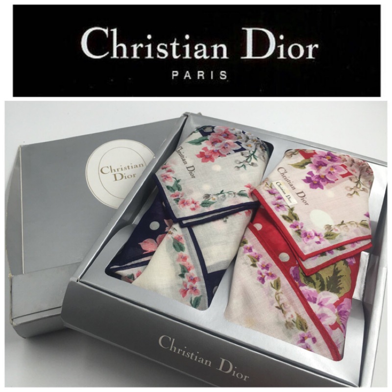 新古真品 Christian Dior 手帕 盒子 S221