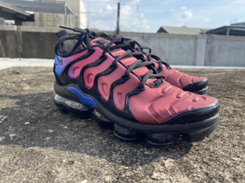 （二手25）Nike W Air Vapormax Plus 粉紅 藍色 漸層 氣墊 慢跑鞋 女 AO4550-001