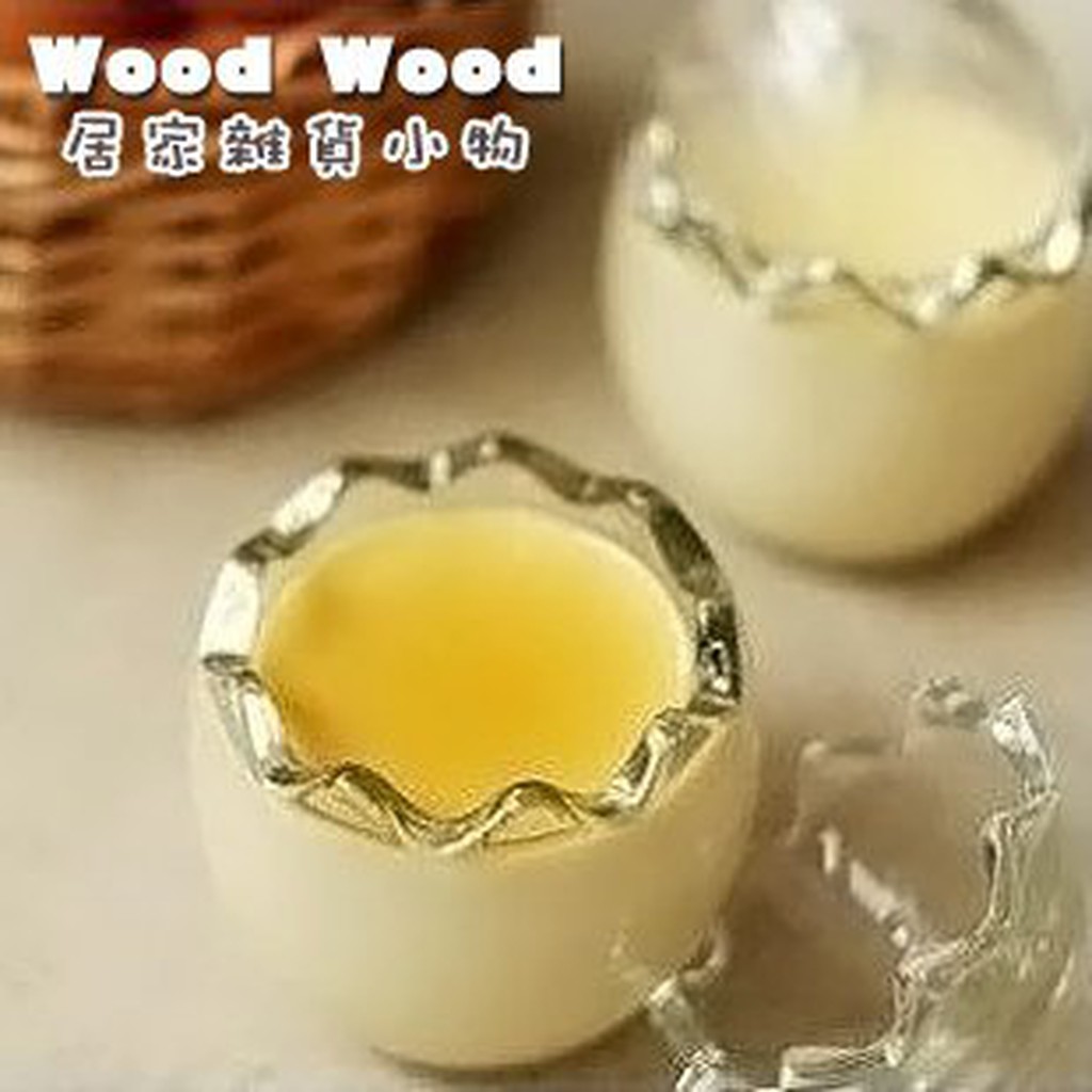 ☆Wood Wood【WZ429】Zakka 手工製DIY西點超可愛耐高溫雞蛋殼造型布丁杯瓶烤杯-預購