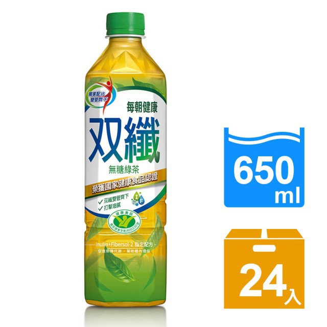 每朝 雙纖綠茶 650mlX24入/箱 廠商直送