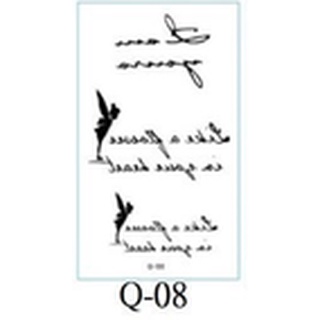 1 Q 小天使 精靈 文字串 紋身貼紙 表演造型 化裝舞會 能貼在 安全帽 汽機車上 皮膚 陶器 磁磚 金屬 玻璃 手機