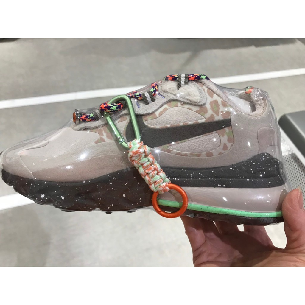 NIKE 休閒鞋 Air Max 270 React 女 氣墊 舒適 避震 登山元素 毛料設計 灰棕 DC3277181