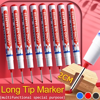 套裝 10 支記號筆長筆尖標記防水防油筆多功能延伸紅色藍色黑色建築工地木工深孔劃線筆