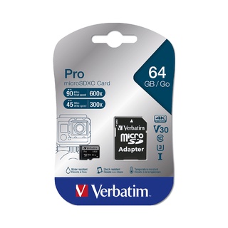 【Verbatim 威寶】MicroSDXC Pro 64GB V30 U3 UHS-I 4K記憶卡(47042)