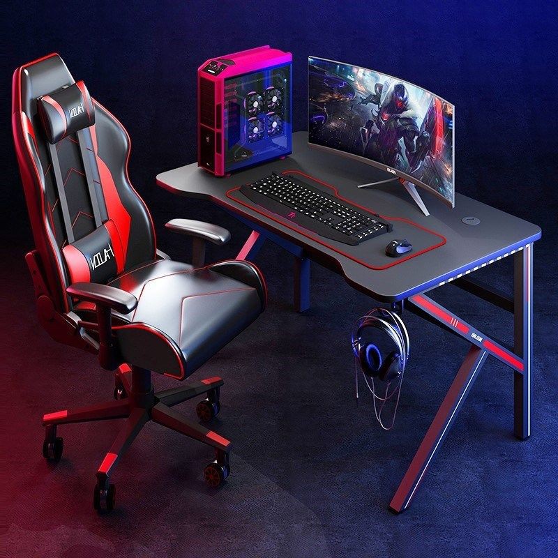 限時特惠-電腦游戲桌椅一體椅子座艙式電競桌椅套裝電腦桌組合沙發臺式臥室