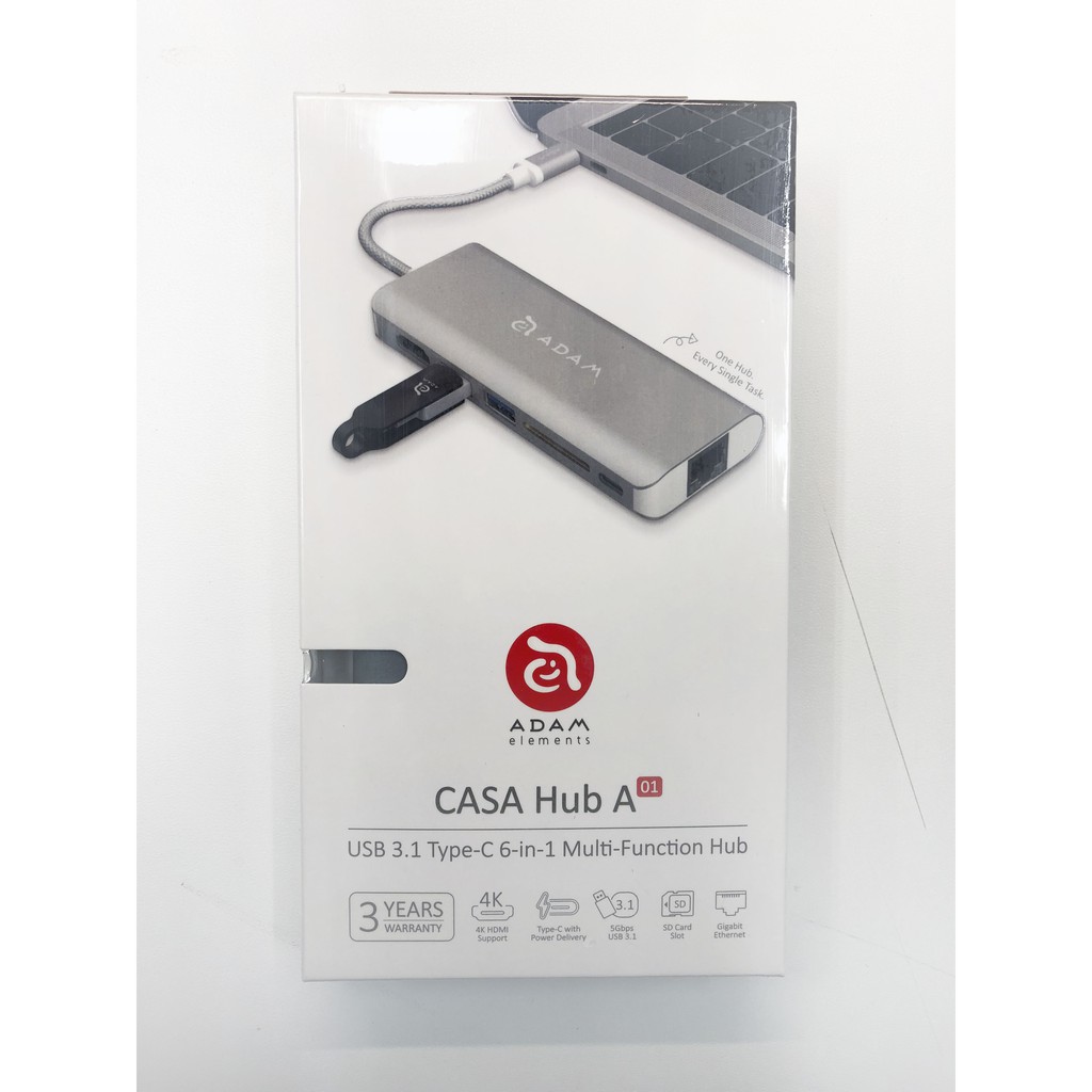 亞果元素 CASA Hub A01 USB 3.1 Type C 6 port 多功能集線器 - 灰