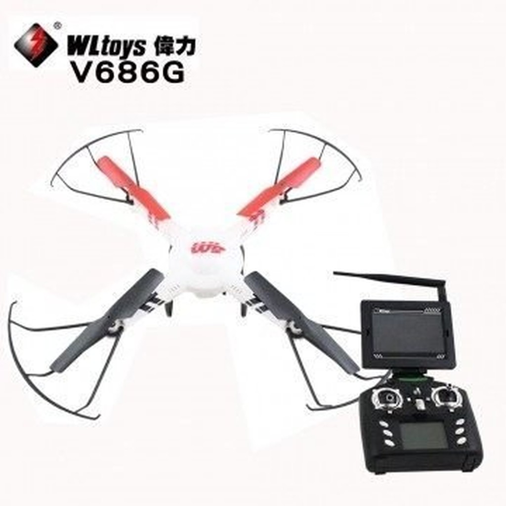 【玩具天地】現貨雙電池V686G V686 白色 四軸機 200萬畫素航拍空拍機自拍神器 帶顯示屏 一鍵返航