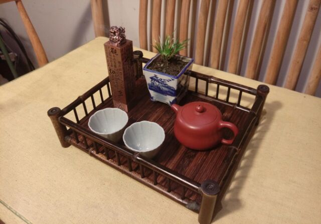紫竹（紫斑竹）茶盤茶托