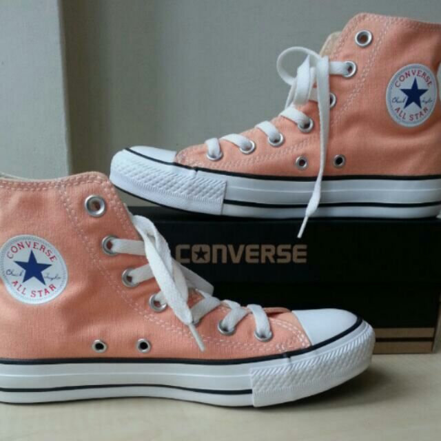 全新 Converse蜜桃橘高筒帆布鞋 蝦皮購物