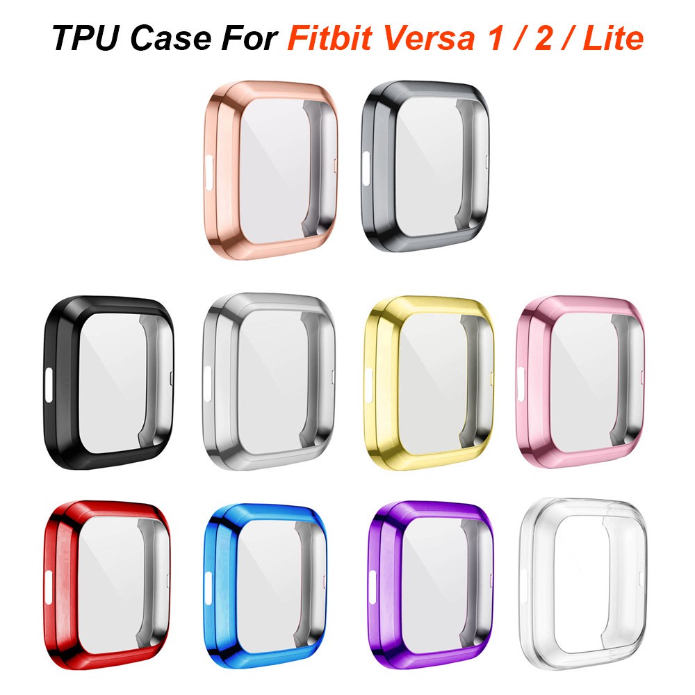 Fitbit Versa 矽膠保護套 Versa 2 TPU保護殼 versa lite電鍍外殼 防摔全包殼